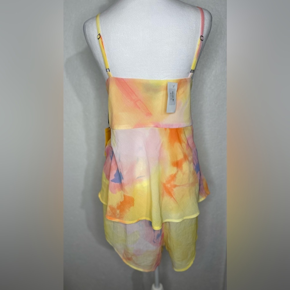 NWT Diane Von Furstenberg Sunset Pastel Tie-Dye 2 Piece Set Cami Shorts XXL - Picture 12 of 15